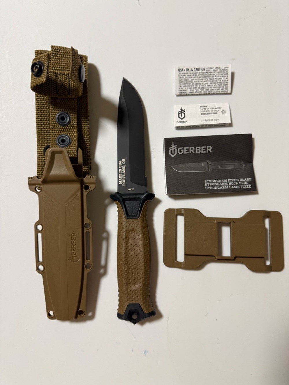 Gerber Gear Strongarm Coyote Brown Plain Edge Fixed 30-0010508N